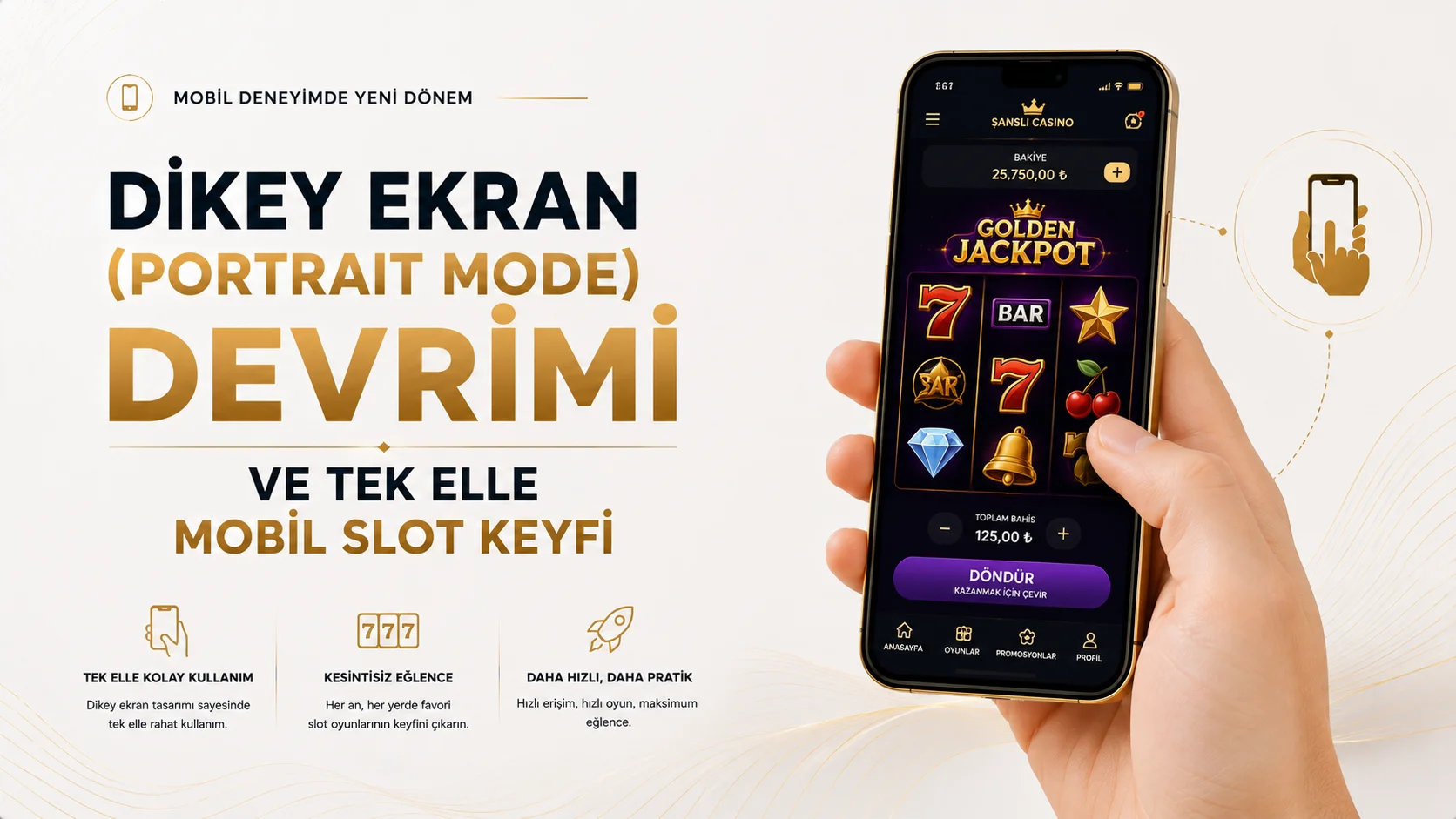 Dikey Ekran (Portrait Mode) Devrimi ve Tek Elle Mobil Slot Keyfi